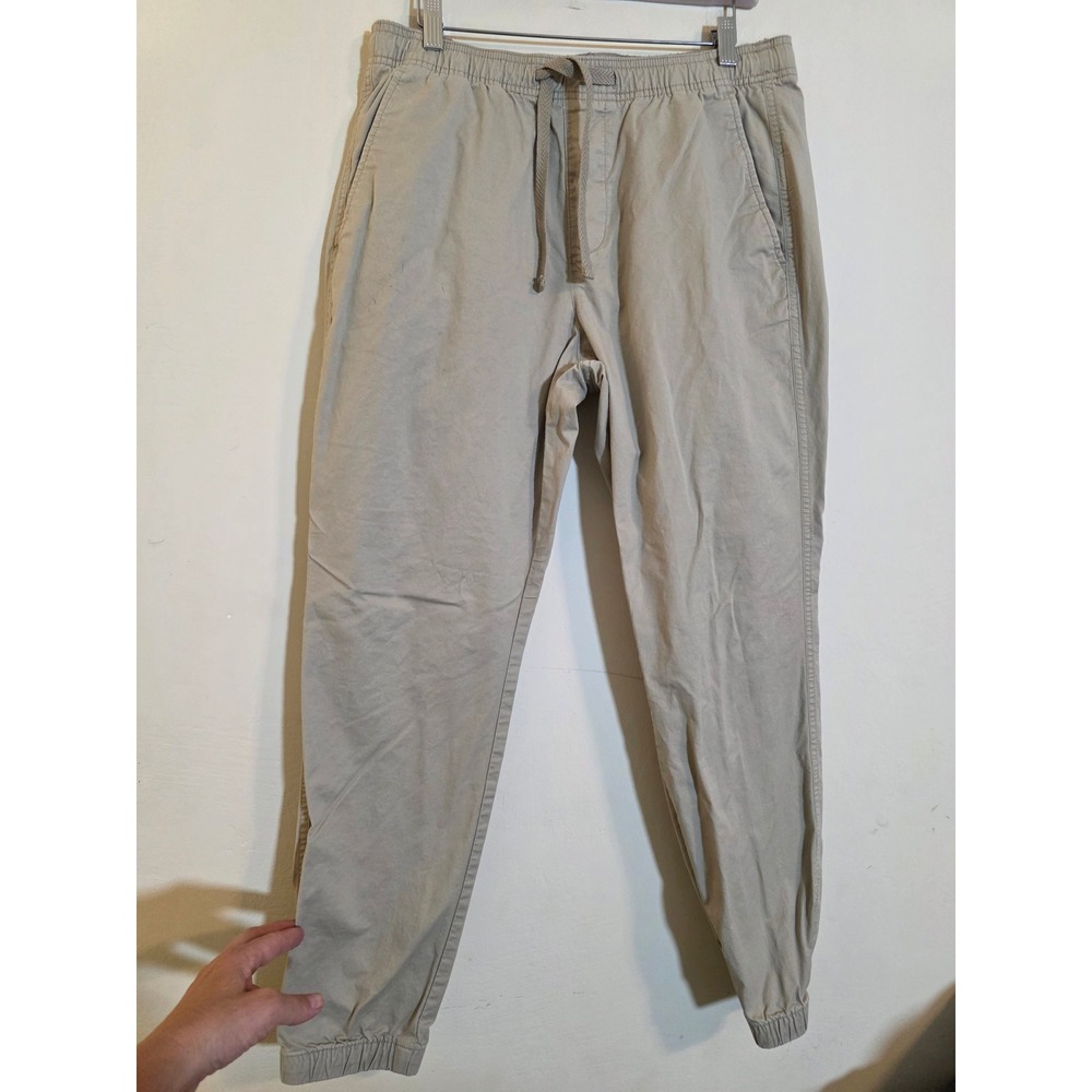 Gap Mens Woven Jogger Pants Rattan Tan Stretch Elastic Waist Size M 496157-12